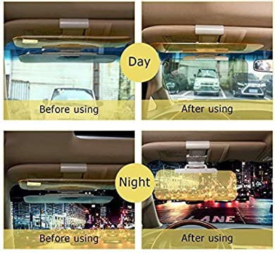 Anti-Dazzle Car Visor Anti-Glare Driving Anti Glare Sunshade and Oncoming Windshield Extender Sun Blocker Car Sun Visor Universal Size Fits Cars Trucks SUVs HD 2 in 1 Day and Night Vision New