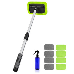 XINDELL Windshield Cleaning Tool for Car –  Extendable Handle Window Cleaner with Reusable Microfiber Pads